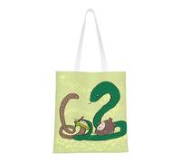 Qwvbn Sunflower Seeds Earthworm Snake Canvas Tote Bags Are Reusable And Suitable For Shopping, Going To School, Going To Work, Etc.