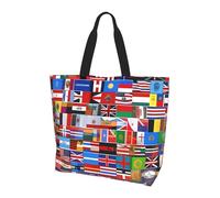 Qwvbn Various flags Prints Women'S Single-Shoulder Shopping Bag Spacious Stylish Design Perfect For Daily Commutes And Shopping.