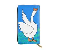 Qwvbn White Goose Spread its Wings Prints Leather Long Clutch Wallet for Storing Cash Checks, and Mobile Phones Suitable for Both Men and Women.