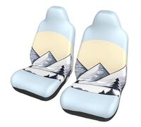 Qwvbn White Snowy Mountains Prints Car seat covers interior trim soft and elastic dustproof and non-slip for cars and trucks.