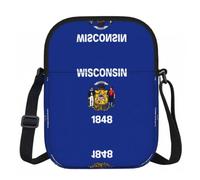 Qwvbn Wisconsin State Flag Prints Zipper crossbody bag