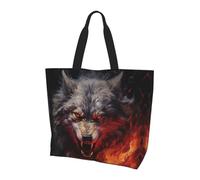 Qwvbn Wolves in the Flame Roar Prints Women'S Single-Shoulder Shopping Bag Spacious Stylish Design Perfect For Daily Commutes And Shopping.
