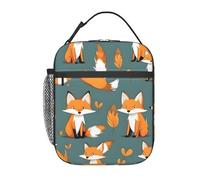 Qwvbn Yellow Fox Convenient Handheld Insulated Lunch Bag Reusable Suitable for Work, Travel, picnics, Office use, etc.