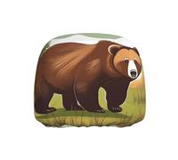 QWVBNBrown bear walking Printed Car Headrest Cover, Soft And Comfortable, Suitable for Cars, Lorries And off-Road Vehicles.