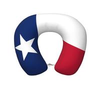 QWVBNComfortable Memory Foam Flag of Texas U-Shaped Pillow, Easy to Disassemble Ideal for Travel, Camping, and Relaxation