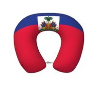 QWVBNComfortable Memory Foam Haitian flag U-Shaped Pillow, Easy to Disassemble Ideal for Travel, Camping, and Relaxation