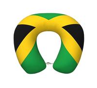 QWVBNComfortable Memory Foam jamaica flag U-Shaped Pillow, Easy to Disassemble Ideal for Travel, Camping, and Relaxation
