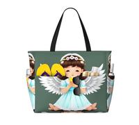 QWVBNCute little angel Beach travel bag, lightweight and reusable, suitable for family trips, gym and outdoor adventures.