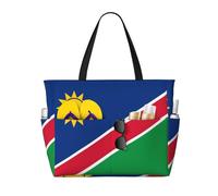 QWVBNFlag of Namibia Beach travel bag, lightweight and reusable, suitable for family trips, gym and outdoor adventures.