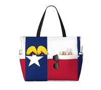 QWVBNFlag of Texas Beach travel bag, lightweight and reusable, suitable for family trips, gym and outdoor adventures.