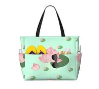 QWVBNLotus flowers waiting to bloom Beach travel bag, lightweight and reusable, suitable for family trips, gym and outdoor adventures.