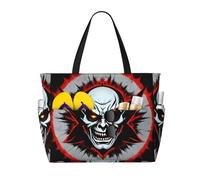 QWVBNRed and Black Evil Ghost Beach travel bag, lightweight and reusable, suitable for family trips, gym and outdoor adventures.