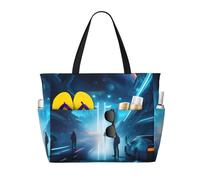 QWVBNScience Fiction Future Beach travel bag, lightweight and reusable, suitable for family trips, gym and outdoor adventures.