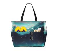 QWVBNScience Fiction Stars Beach travel bag, lightweight and reusable, suitable for family trips, gym and outdoor adventures.