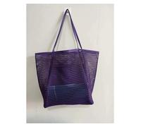 QWWQYDY Beach Bag With Zip Beach Bag Mesh One-shoulder Tote Men And Women Go Out To Carry Toilet And Swimsuit Storage(Violet)