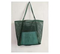 QWWQYDY Beach Bag With Zip Beach Bag Mesh One-shoulder Tote Men And Women Go Out To Carry Toilet And Swimsuit Storage(Dark green)