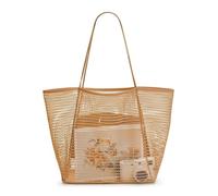 QWWQYDY Beach Bag With Zip Beach Bag Mesh One-shoulder Tote Men And Women Go Out To Carry Toilet And Swimsuit Storage(Khaki)
