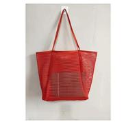 QWWQYDY Beach Bag With Zip Beach Bag Mesh One-shoulder Tote Men And Women Go Out To Carry Toilet And Swimsuit Storage(Orange)