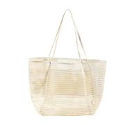 QWWQYDY Beach Bag With Zip Beach Mesh Bag One-shoulder Handbag For Men And Women To Store Washing And Swimming Clothes When Going Out(Beige)