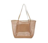 QWWQYDY Beach Bag With Zip Beach Mesh Bag One-shoulder Handbag For Men And Women To Store Washing And Swimming Clothes When Going Out(Khaki)