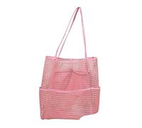 QWWQYDY Beach Bag With Zip Reusable Shopping Bags Portable Net Bag Fruit Vegetable Storage Cotton Foldable Mesh For Beach Swimming(Pocket pink)