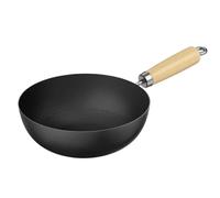 QWWQYDY Cast Iron Wok Small Household Non-Stick Steak Food Pan for Gas Stove Induction Cooker - Kitchen Frying Essential(24CM No Pot Cover)