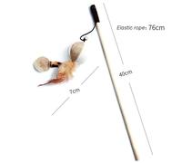 QWWQYDY Cat Wand 1PC Teaser Feather Toys Kitten Funny Colorful Rod Cat Wand Wood Pet Interactive Stick Supplies(Color4)