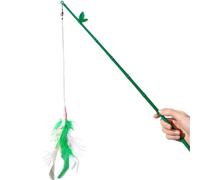 QWWQYDY Cat Wand Cat Toy Self Hi Feather Toys For Cats Stick Bite Resistant With Bell Funny Interactive Pet Supplies