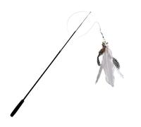 QWWQYDY Cat Wand Four Section Telescopic Cat Stick 1.8m Super Long Fishing Rod Scratch Resistant Feather Toy Pet Supplies(White)