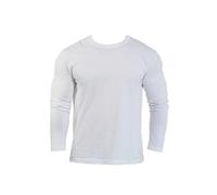 QWWQYDY Men's Long Sleeve Fitness Wear Mens Shirts Casual Round Neck Long Sleeve Cotton Moisture Wicking Tanks White Black Undershirts Loose Fit Shirts for Men(White,M(47.5-55kg))
