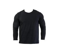 QWWQYDY Men's Long Sleeve Fitness Wear Mens Shirts Casual Round Neck Long Sleeve Cotton Moisture Wicking Tanks White Black Undershirts Loose Fit Shirts for Men(Black,2XL(72.5-80kg))