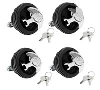 QWWQYDY Recessed Handle Ring Pull Deck Lock Handle Flush Pull Latch | With Keys Stainless Steel Recessed Hatch Buckle Locking