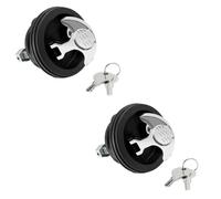 QWWQYDY Recessed Handle Ring Pull Deck Lock Handle Flush Pull Latch | With Keys Stainless Steel Recessed Hatch Buckle Locking