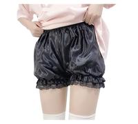 QWWQYDY Ruffle Shorts Women Girls Lolita Bloomers Ruffles Lace Trim Maid Safety Shorts Under Skirt Panties(Black)