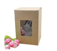QWWQYDY Transparent Gift Box 5Pcs 10x10x10/12/15cm Rectangle Package Box Kraft Window Box White Paper Box Party Suppiles Package(Kraft 10x10x15cm)