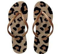 QWWQYDY Women Sandals Leopard print beach niche versatile design style trendy women's non-slip wear-resistant breathable comfortable flip-flops(Lxl-0914-004,40-41 274mm)