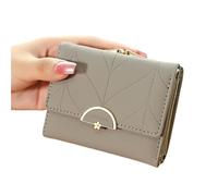 QWWQYDY Women Wallet Wallets Fashion Women Wallets Multi-Function Small Wallet Purse Short Design Three Fold Coin Purse(Gray)