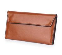QWWQYDY Women Wallet Women's Long Wallet Leather Large Capacity Ultra-Thin Simple Multi-Functional Women's Clutch Bag(Khaki)