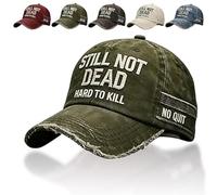 QWYDVB Still Not Dead Cap Hard to Kill Hat Adjustable Distressed Embroidered Funny Saying Humorous Baseball Caps for Men Women(Navy)
