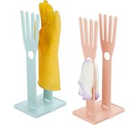 QWYEIQ 2Pcs Dish Glove Holder & Rag Dryer Plastic Compact Kitchen Mitten Holder for Sink Stand Reusable Towel Storage Holder Rubber Glover Drying Dryer Rack For Rags Sponge Food Bag Organizer