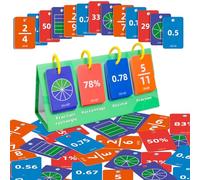 QWYEIQ Fraction Manipulatives For Elementary School, Fraction Circles & Percentage & Decimal Flip Chart, Kids Math Games Math Manipulatives For 1st, 2nd, 3rd, 4th Grade Homeschool Supplies