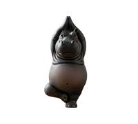 QWYEIQ Resin Hippo Figurine Cute Yoga Master Hippo Figurine Resin Hippopotamus Sculpture Figurines Statue Lifelike Hippopotamus Statue Mini Animal Hippos Ornaments Unique Home Table Centerpiece Decor