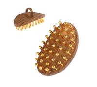 QWYEIQ Wooden Massage Comb Wood Therapy Body Scalp Massage Tool 39 Teeth Handheld Meridian Massager with Round Ring Multifunctional Face Manual Massager Gua Sha Tool for Body Relief & Hair Growth