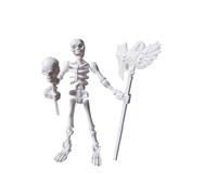 QWZFirst T13 Skeleton Action Figure, Movable Articulated Human Skeleton, 5.12-in Action Figure Wearing Multiple Sets of Weapons, Can Be Painted, Suitable for Collectors As Desktop Decorations (1pcs)