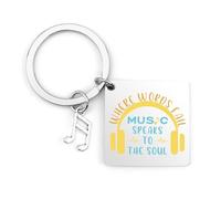 QWZify Music Lover Gifts Keyring Christmas Gifts, Music Keyring Musical Gift Musician Gift Novelty Keyrings Accessories for Women Men Musicals Keychain Presents Musicians Guitar Keyrings