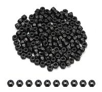 qxayxa 150 Pcs M3 Nylon Insert Lock Nuts, DIN 985, Black Carbon Steel