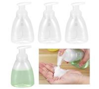 qxayxa 4 Pcs 350ml Foam Soap Dispenser, Foaming Pump Bottles, Refillable Plastic Foam Hand Soap Dispenser, Foaming Soap Dispenser, Liquid Hand Pump Dispenser for Soap Shampoo Hand Wash Foam Dispense