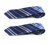 QXCFTW 2 PCS Blue Striped Neckties, School Uniform Fancy Dress up Scarf Necktie Accessories, Soft Tie Cosplay Halloween Party Costume Accessory (Ravenclaw)