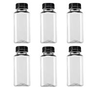 QXCFTW 6 PCS Juice Bottles,250ml Plastic Bottles, Plastic With Lids, Ideal for Milk,Smoothie Bottle,Empty Reusable Bottle for Storing Homemade Beverages, Milk, Water