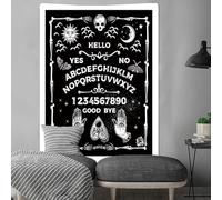 QXCFTW Ouija Board Blanket 150x130cm, Gothic for Women/Men, Witchy Birthday, Soft Throw for Autumn Home Decor, Halloween Decorations Goth Bedding